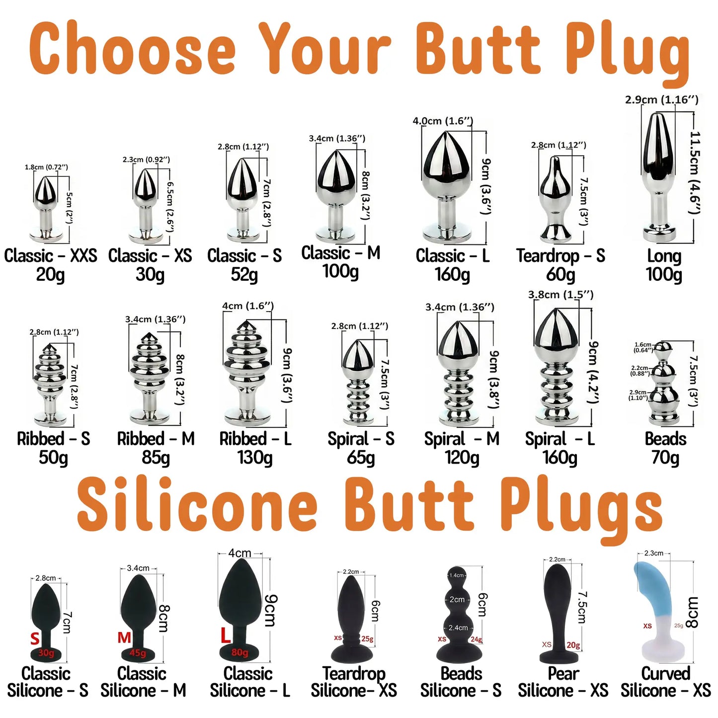 Banner with Detachable Stainless Steel Butt Plugs and Silicone Butt Plugs