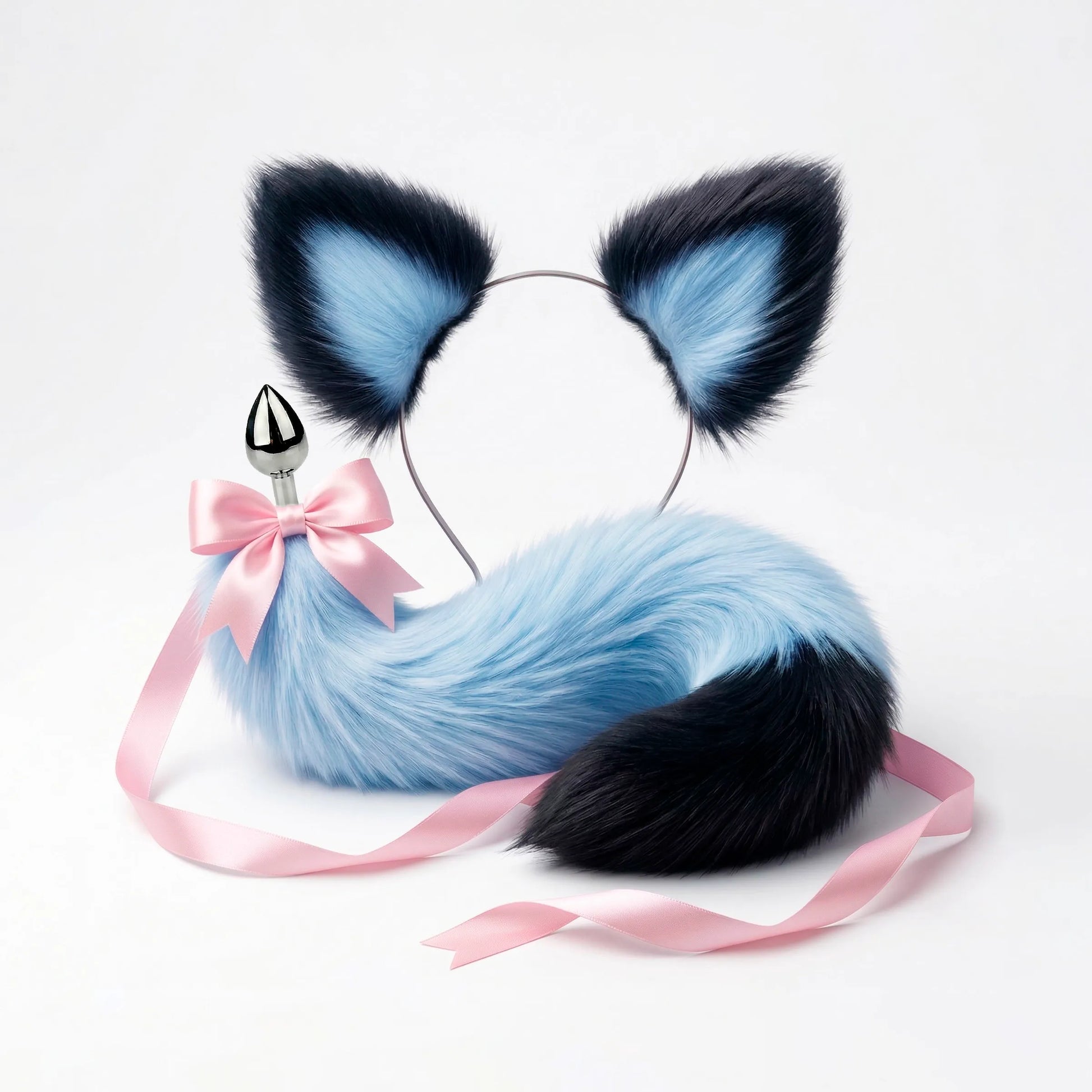 Pink Cat Tail Plug & Ears Set 20"/50cm - Detachable Butt Plug OhMyBP Pink Cat Tail Plug & Ears Set 20"/50cm - Detachable Butt Plug OhMyBP