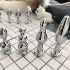 Solid stainless steel detachable butt plug replacement base for faux fur tails