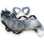 Gray Wolf Tail Butt Plug 28”/76cm Real Fur with Detachable butt plug