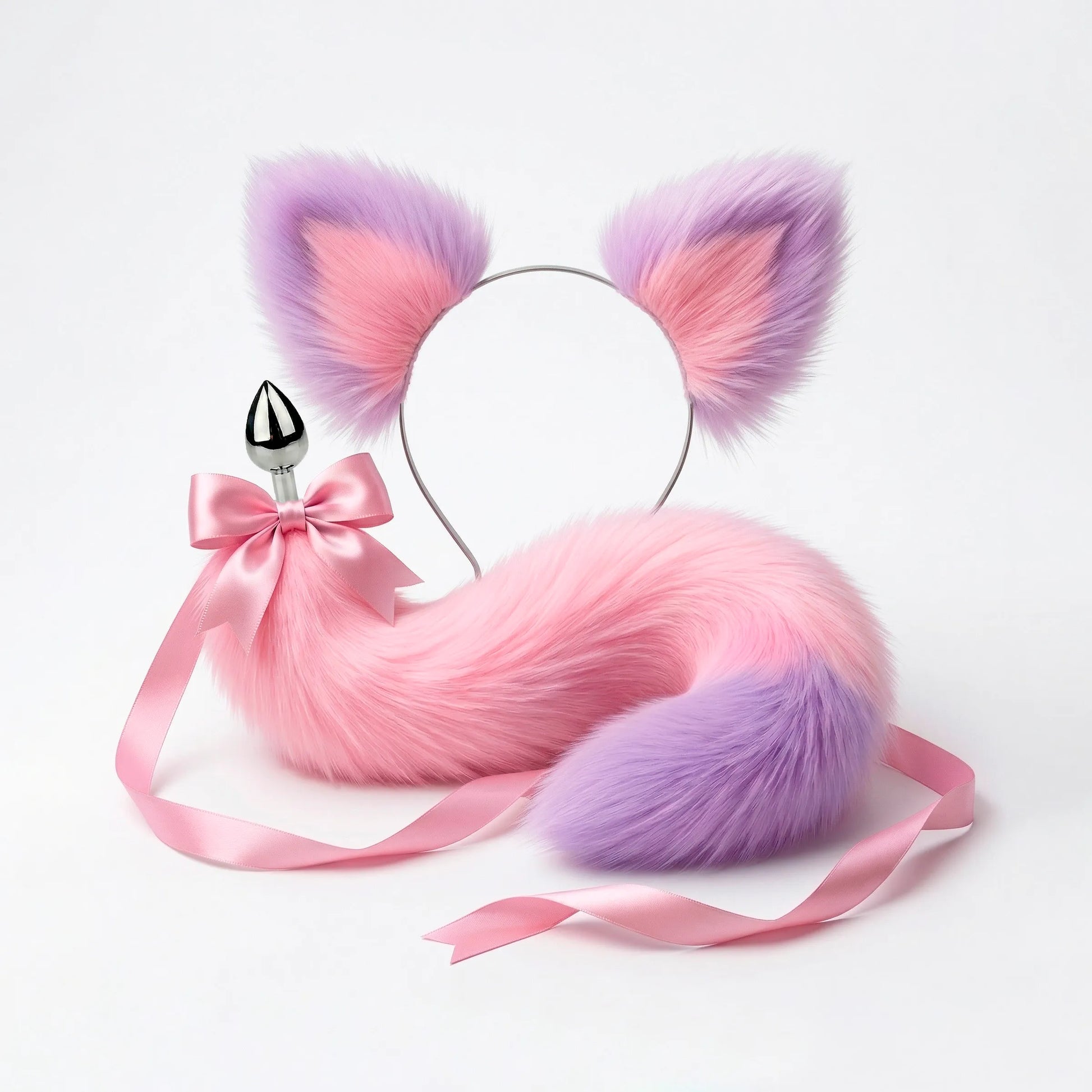 Pink and Purple Detachable Cat Tail Butt Plug & Ears Set 20