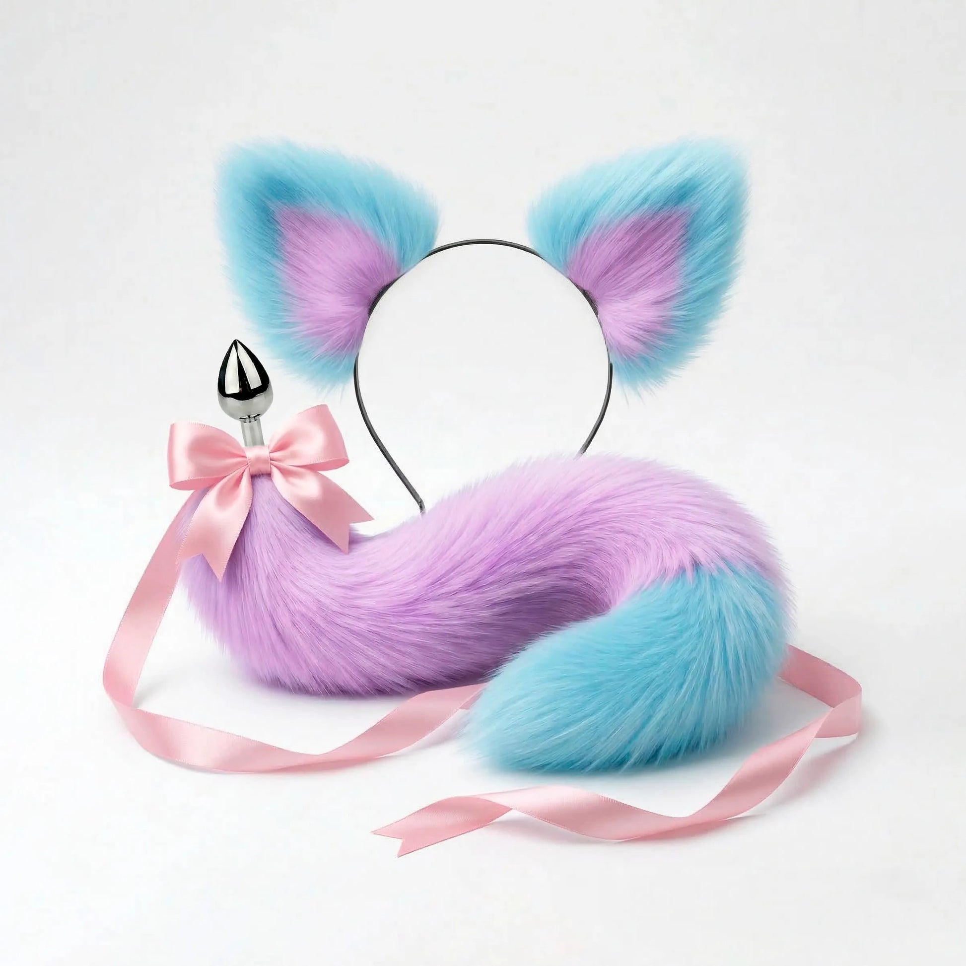 Purple Cat Tail Plug & Ears Set 20"/50cm - Detachable Butt Plug OhMyBP Purple Cat Tail Plug & Ears Set 20"/50cm - Detachable Butt Plug OhMyBP