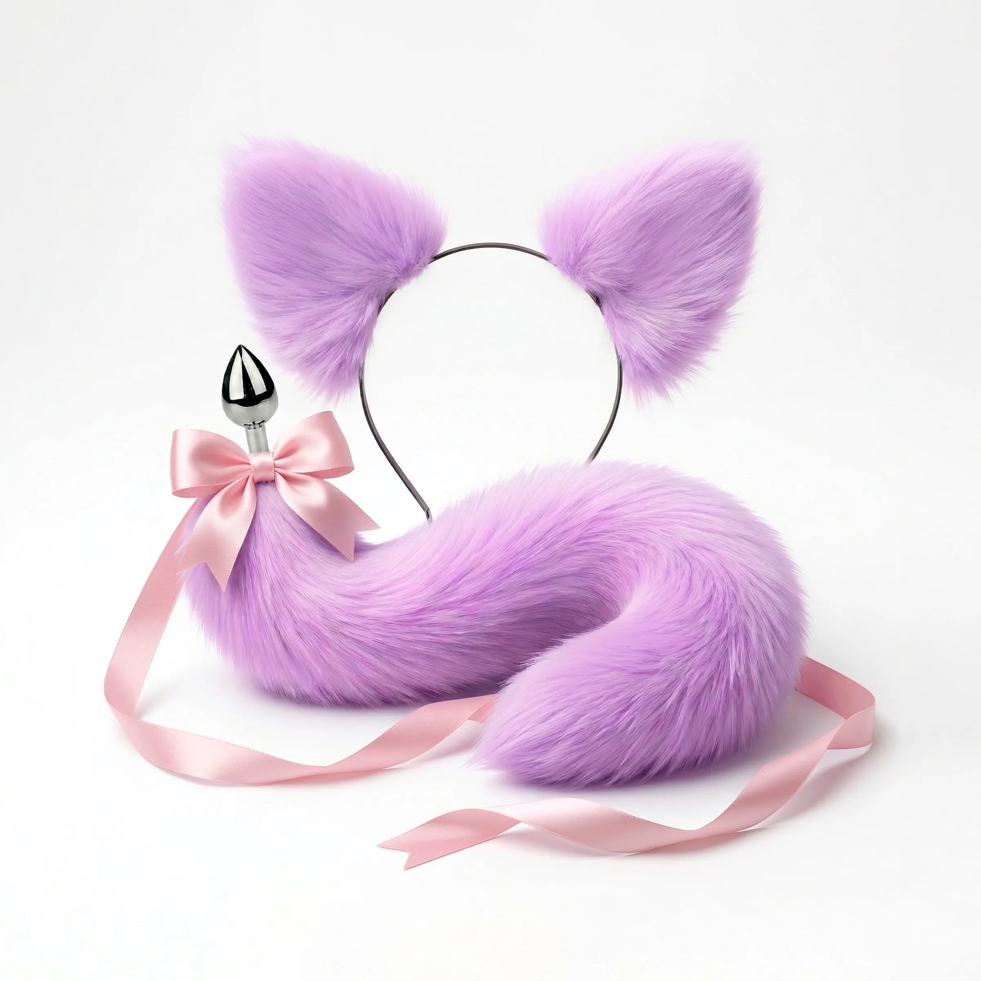 Purple Cat Tail Plug & Ears Set 20"/50cm - Detachable Butt Plug OhMyBP Purple Cat Tail Plug & Ears Set 20"/50cm - Detachable Butt Plug OhMyBP