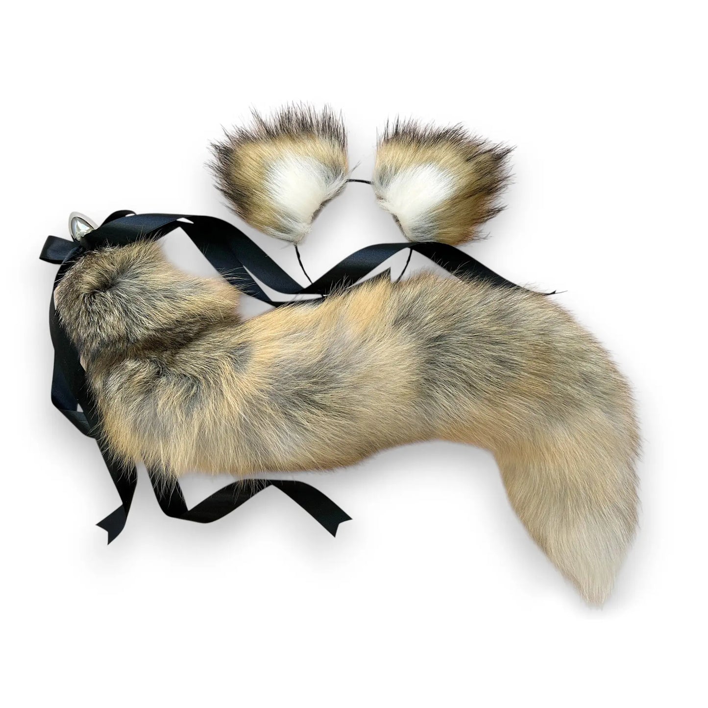 Black Fox Tail Butt Plug 28” Real Fur | Detachable, Fluffy, Premium Cosplay Pet Play Anal Plug - OhMyBP™